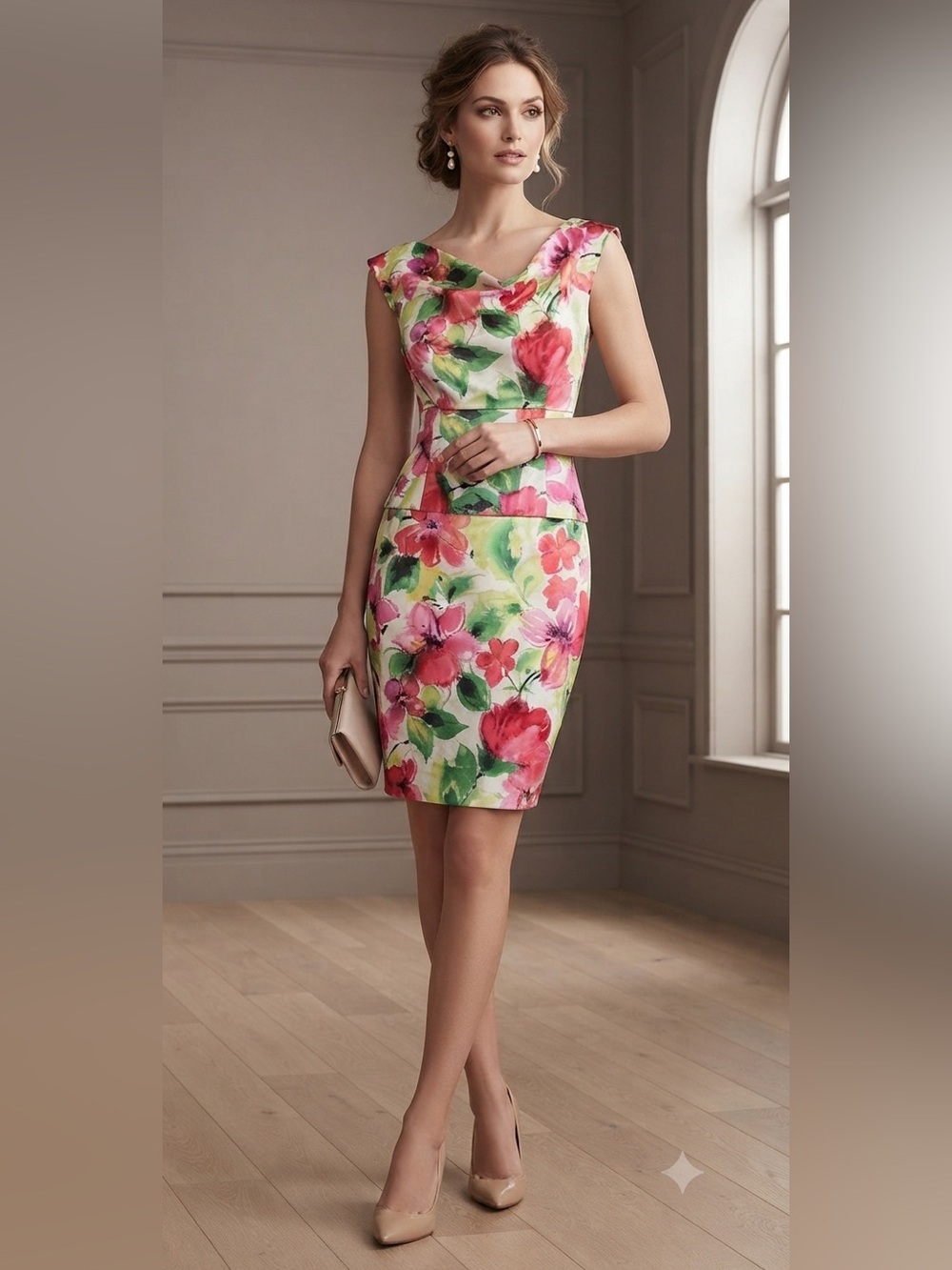 Black Halo Jackie O Floral Dress